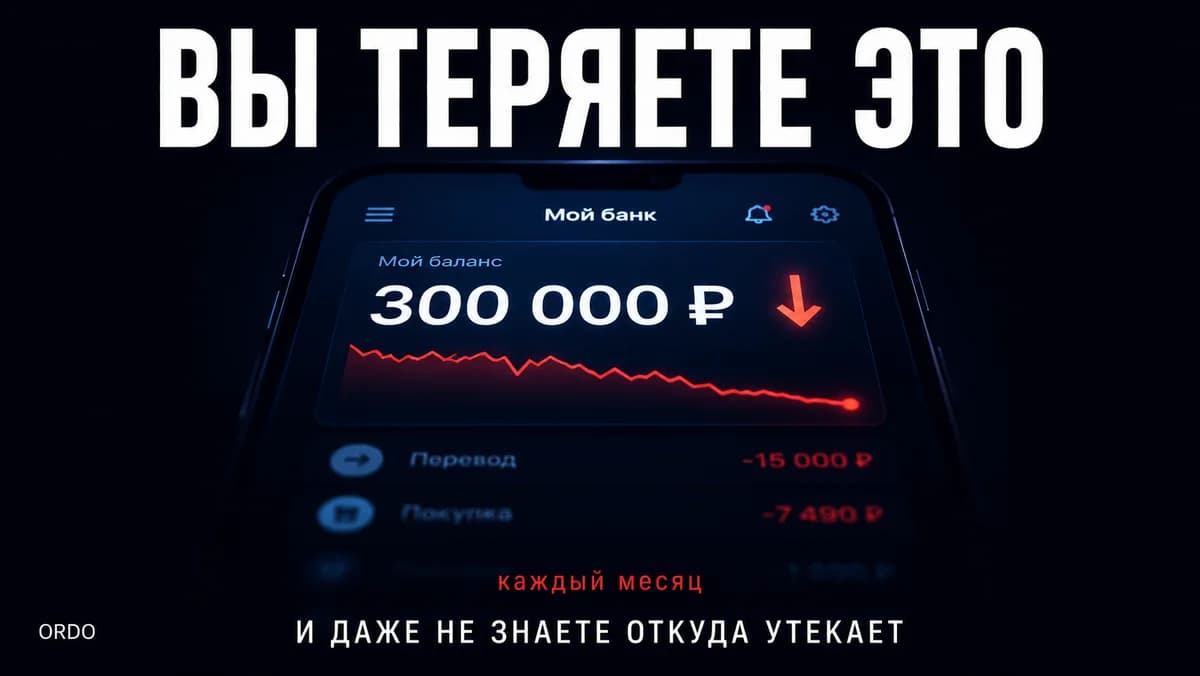 Падающий баланс на экране телефона